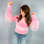 Jordan Baby Pink Fuzzy Sweater Molly Bracken