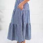Jordan Navy Gingham Maxi Skirt Entro