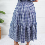 Jordan Navy Gingham Maxi Skirt Entro