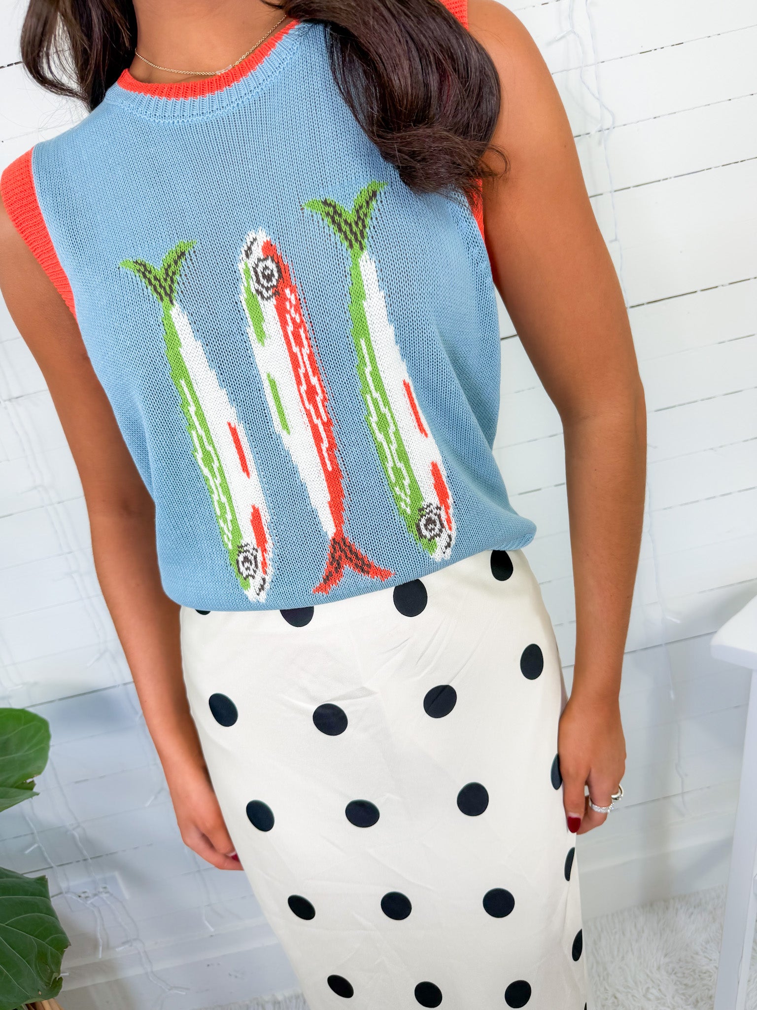 Joseph Fish Graphic Sweater Vest Sunday Edition