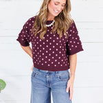 Joseph Burgundy Dottie Sweater Entro