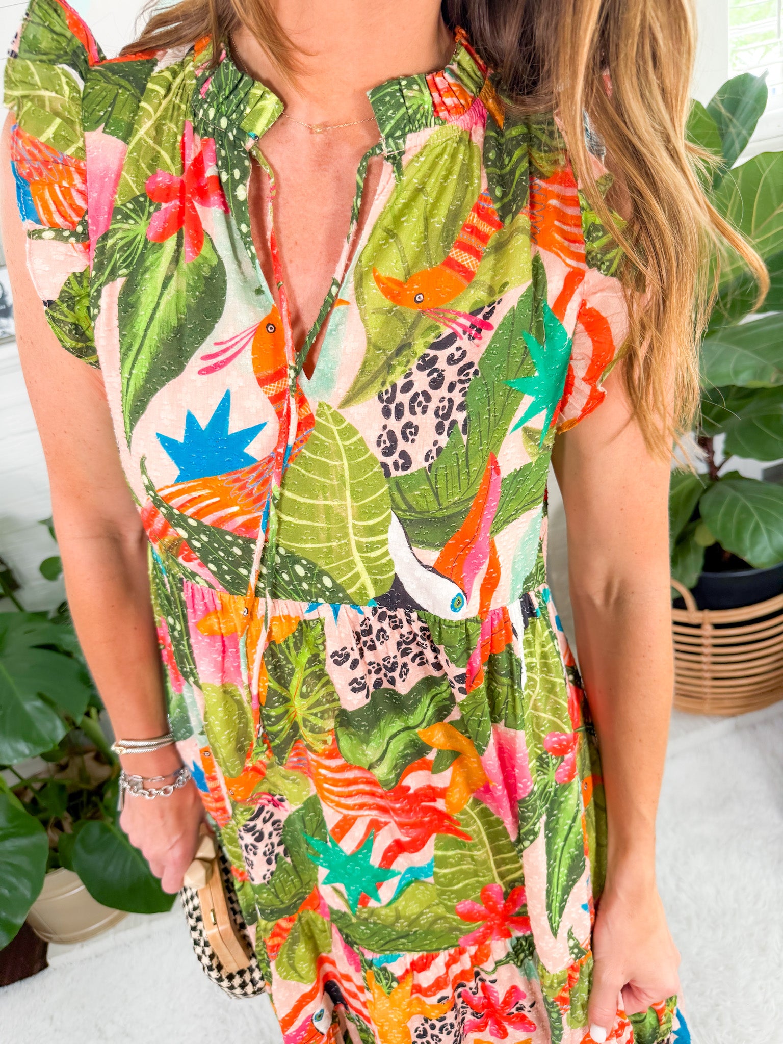 Josie Pink Jungle Maxi Dress Briton Court