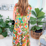 Josie Pink Jungle Maxi Dress Briton Court