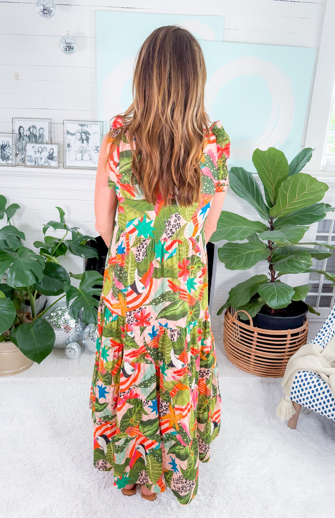 Josie Pink Jungle Maxi Dress Briton Court