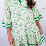 Joy Green Toile Mini Dress Entro