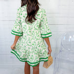 Joy Green Toile Mini Dress Entro