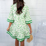 Joy Green Toile Mini Dress Entro
