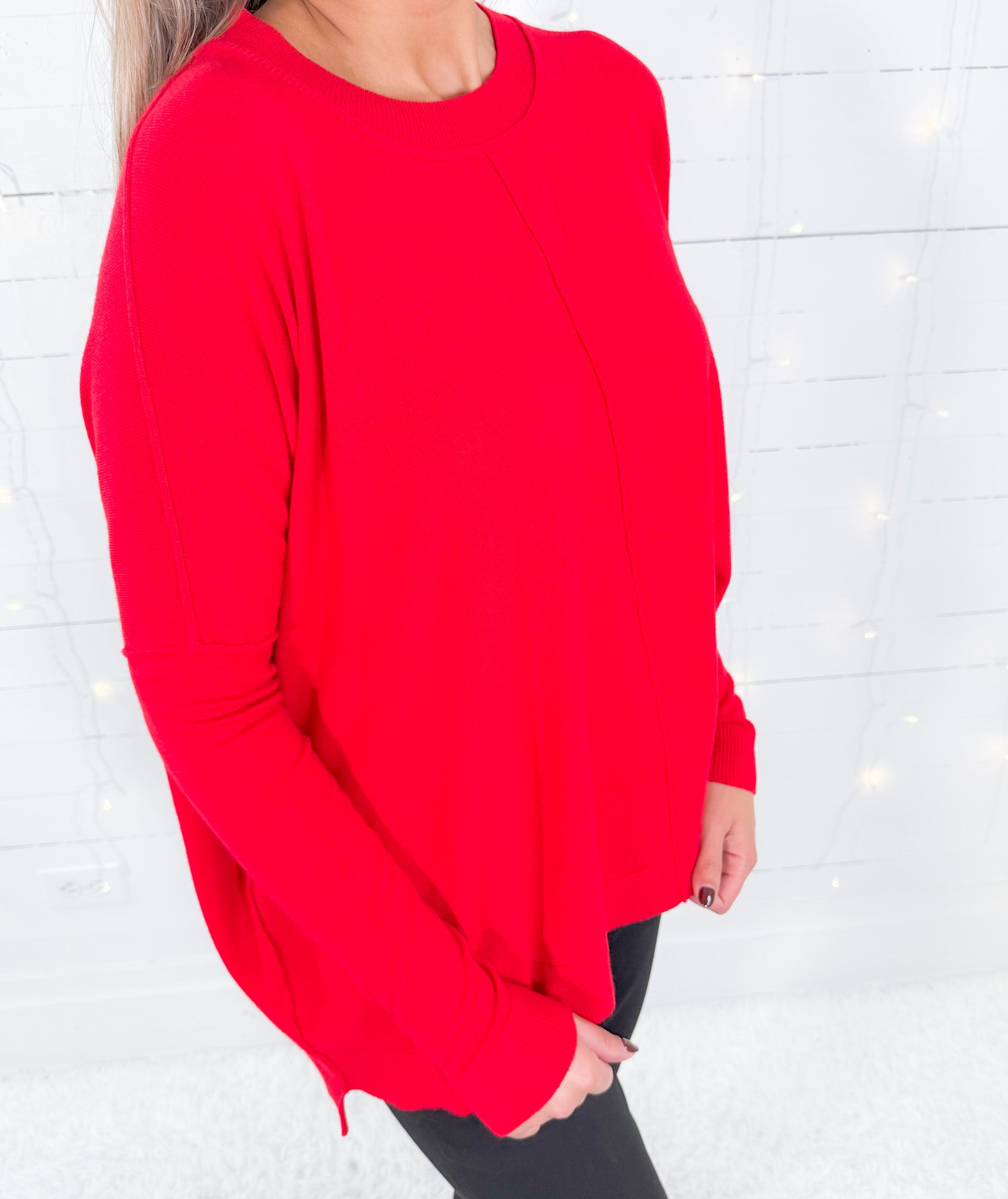 Judson True Red Crewneck Sweater Karlie