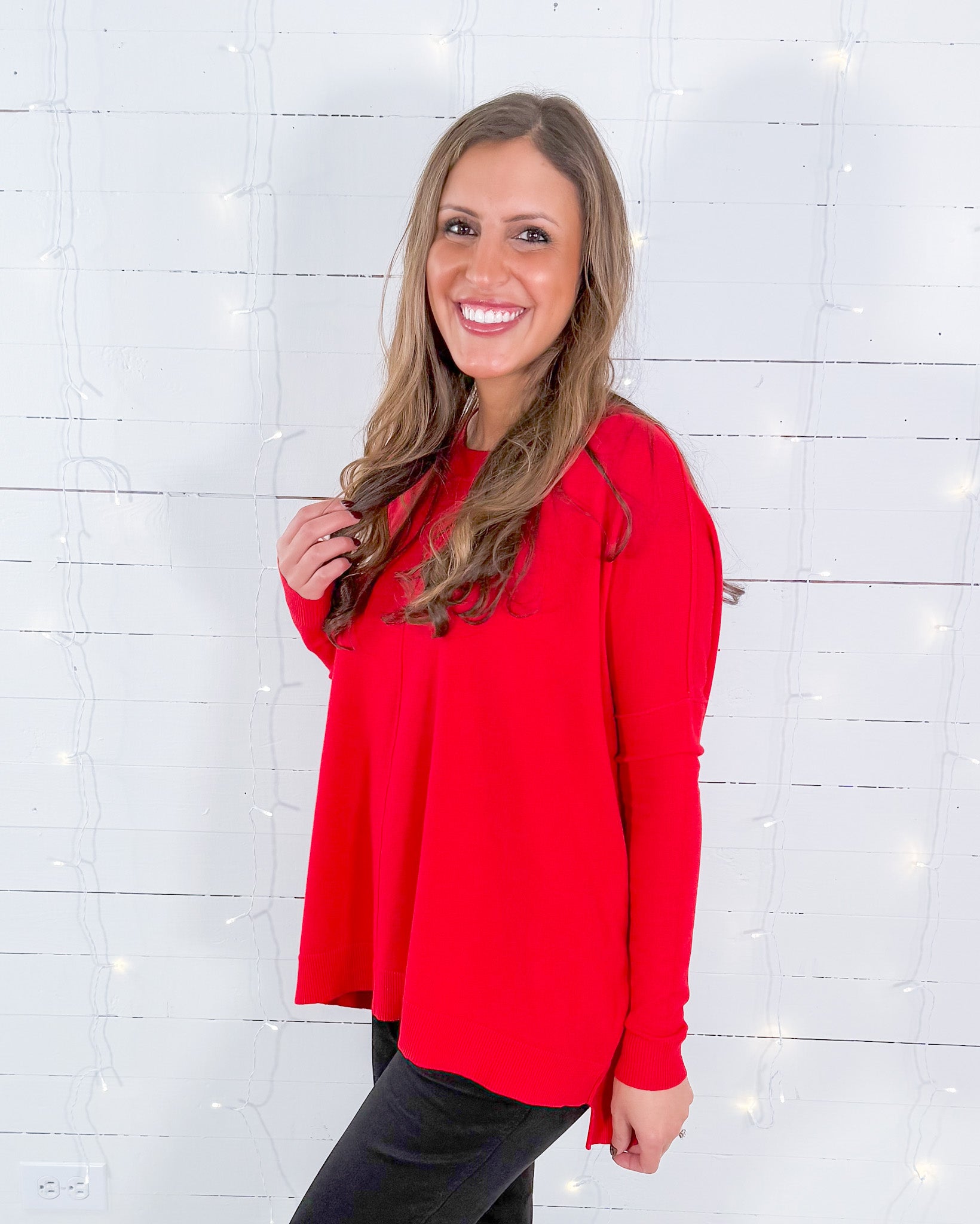 Judson True Red Crewneck Sweater Karlie