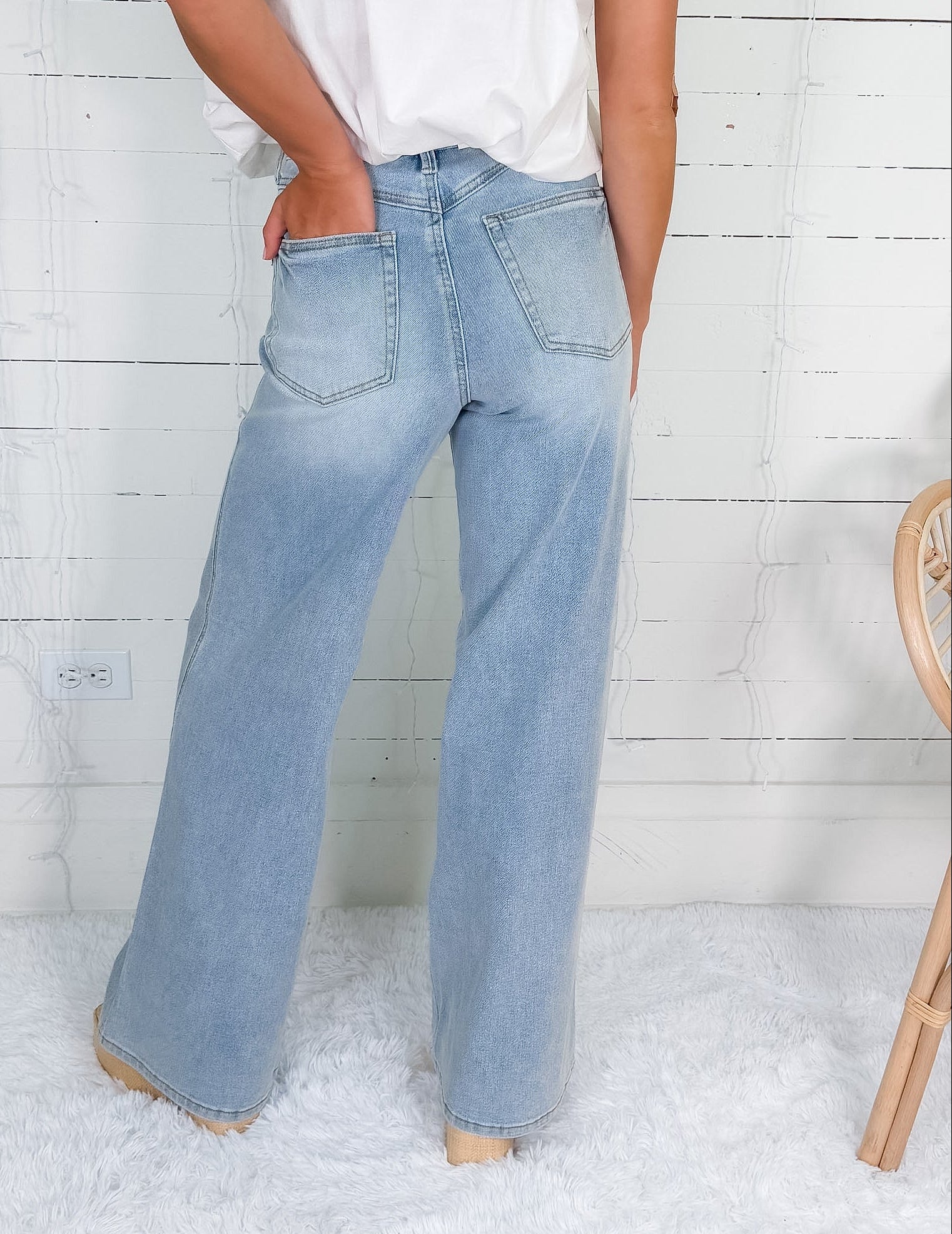Judy Blue Light Wash Retro Wide Leg Jean