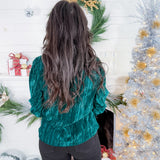 Juliet Emerald Crushed Velvet Top Michelle McDowell