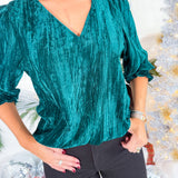 Juliet Emerald Crushed Velvet Top Michelle McDowell