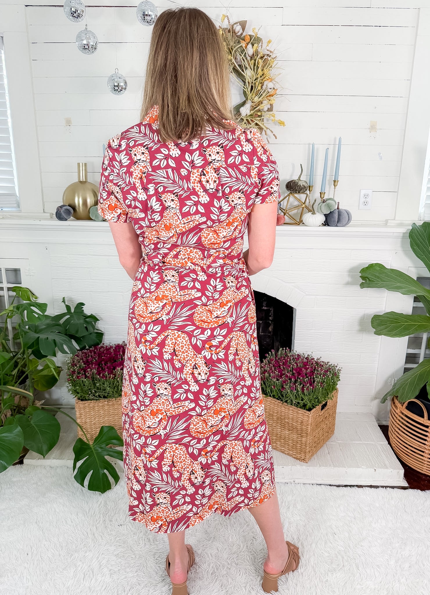 Juliette Maroon City Cats Maxi Dress Printfresh