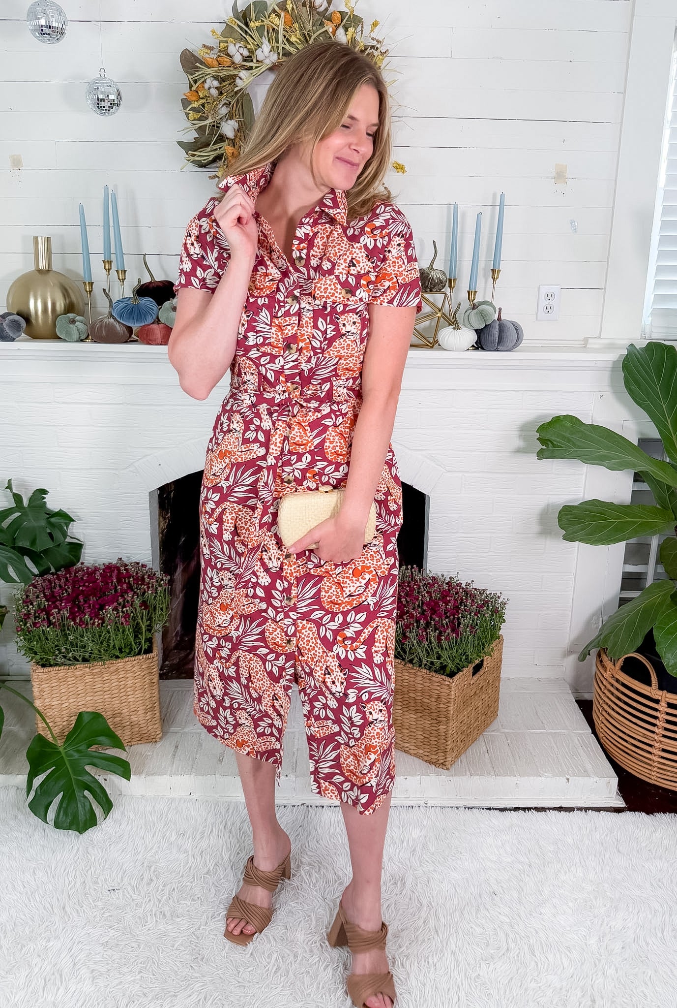 Juliette Maroon City Cats Maxi Dress Printfresh