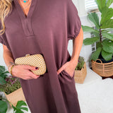 June Espresso Shift Maxi Dress Entro