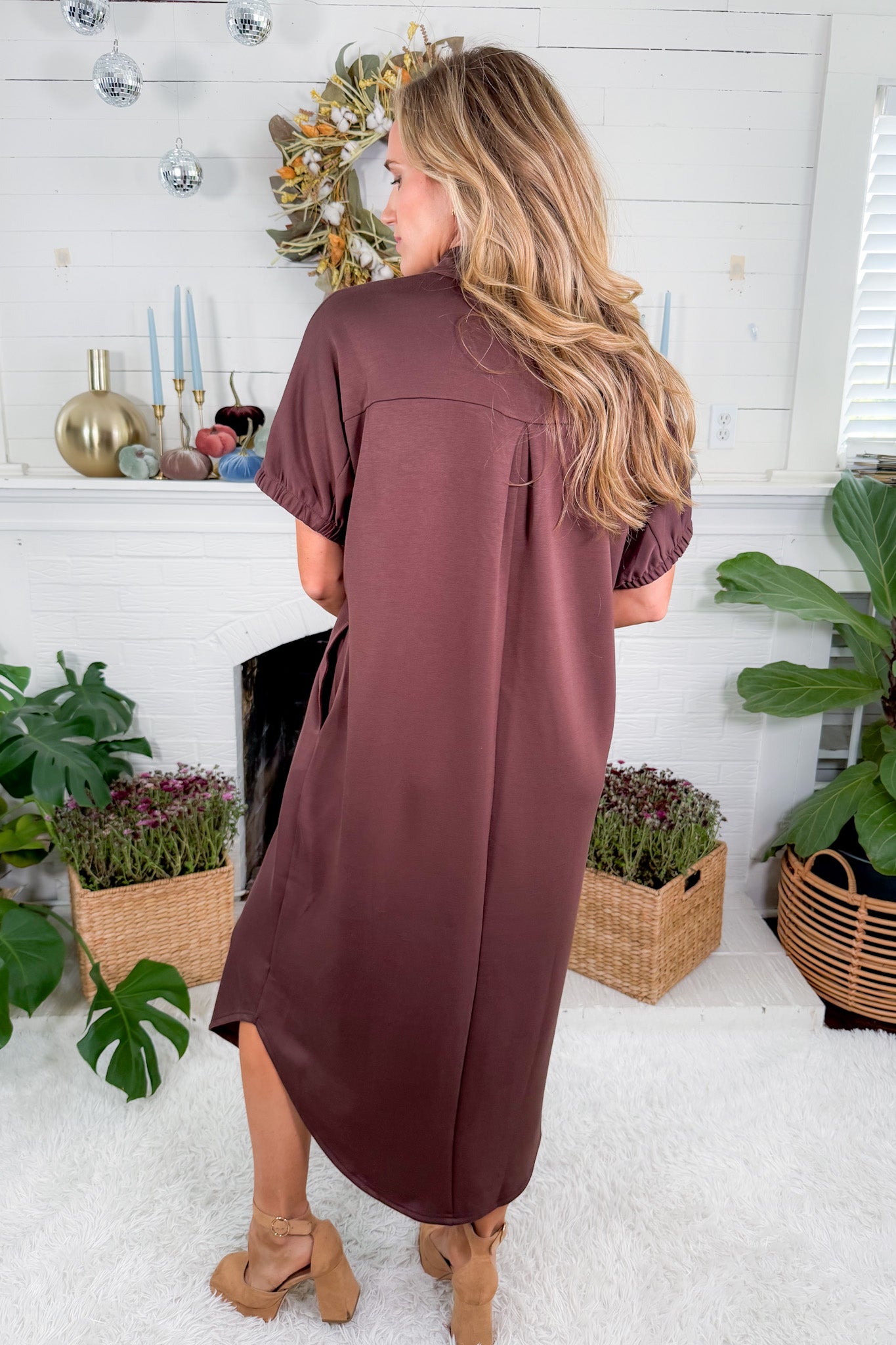 June Espresso Shift Maxi Dress Entro