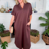 June Espresso Shift Maxi Dress Entro