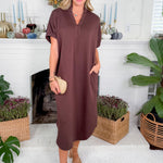 June Espresso Shift Maxi Dress Entro