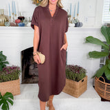 June Espresso Shift Maxi Dress Entro