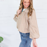Juniper Camel Gingham Bomber Jacket Entro