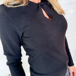 Justine Black Twist Neck Sweater Molly Bracken