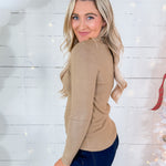 Justine Camel Twist Neck Sweater Molly Bracken