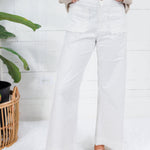Justine Off White Scallop Pocket Pants EESOME