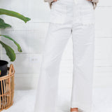 Justine Off White Scallop Pocket Pants EESOME