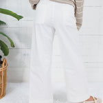 Justine Off White Scallop Pocket Pants EESOME