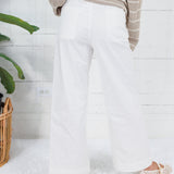 Justine Off White Scallop Pocket Pants EESOME