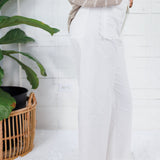 Justine Off White Scallop Pocket Pants EESOME