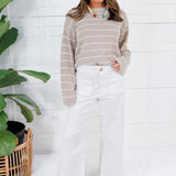 Justine Off White Scallop Pocket Pants EESOME
