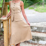 Kairi Flax Midi Skirt Lucy Paris