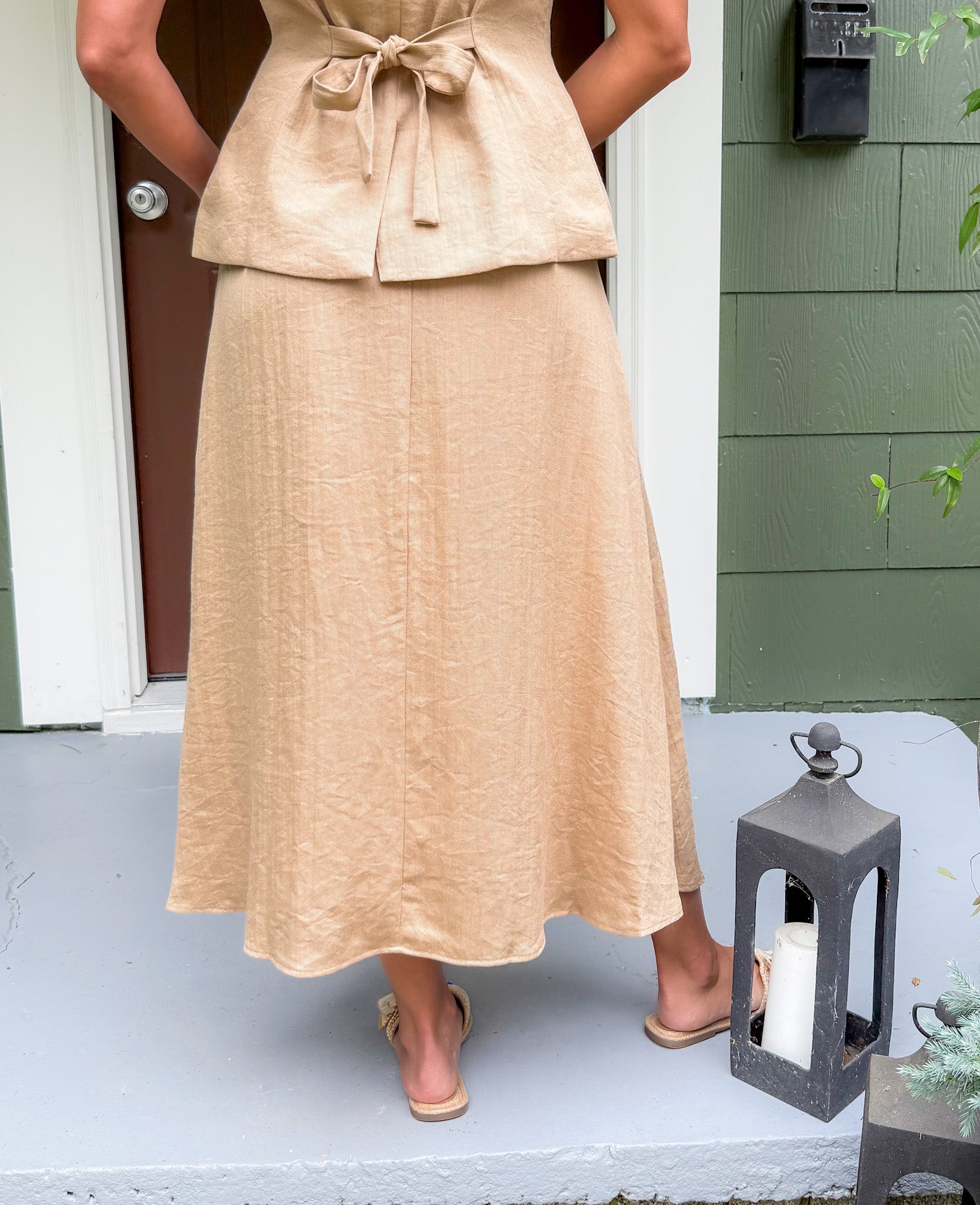 Kairi Flax Midi Skirt Lucy Paris