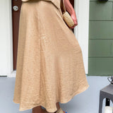 Kairi Flax Midi Skirt Lucy Paris