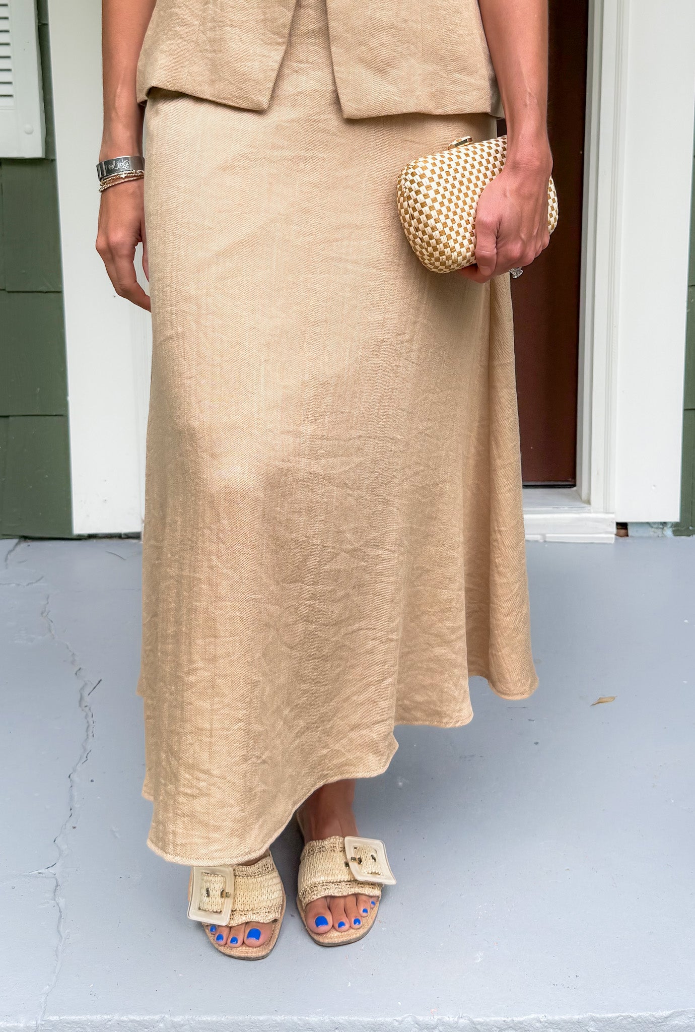 Kairi Flax Midi Skirt Lucy Paris