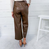 Karen Brown Faux Leather Cropped Pant Lucy Paris
