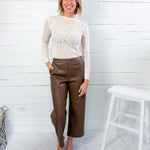 Karen Brown Faux Leather Cropped Pant Lucy Paris