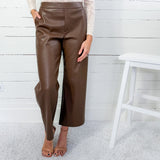 Karen Brown Faux Leather Cropped Pant Lucy Paris