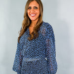 Kate Blue Leopard Top Maude Vivante