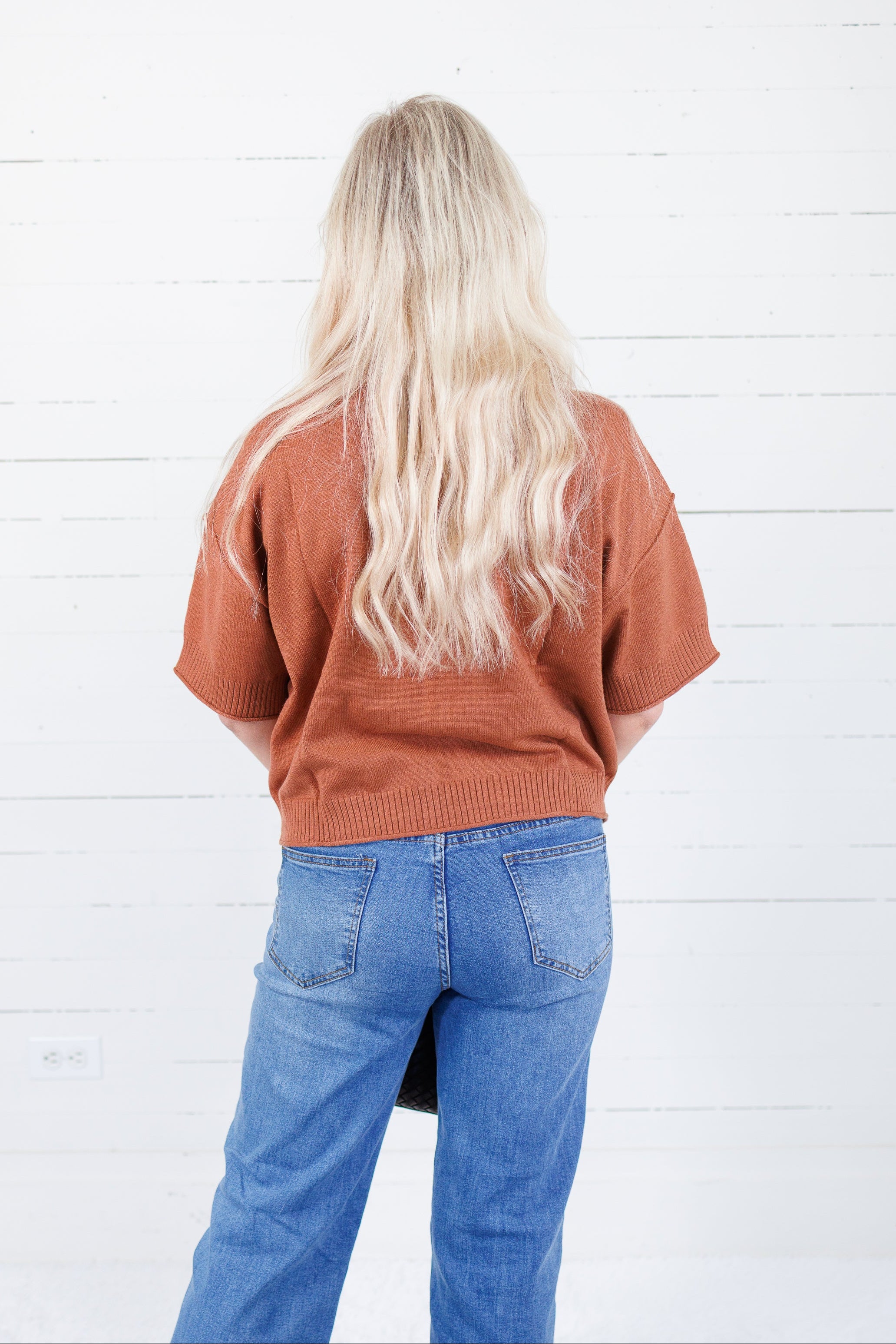 Katelyn Camel Relaxed Elbow Sleeve Sweater Glam