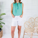 Kathleen Mint Sleeveless Top Elan 