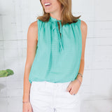 Kathleen Mint Sleeveless Top Elan 