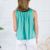Kathleen Mint Sleeveless Top Elan 