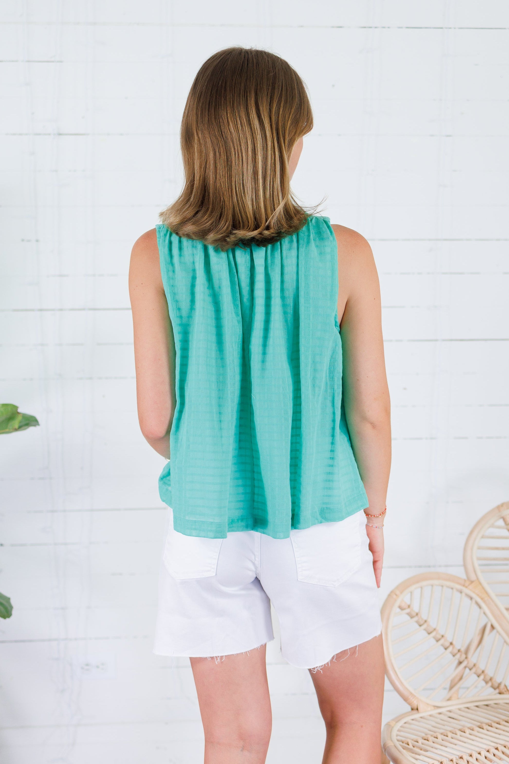 Kathleen Mint Sleeveless Top Elan 