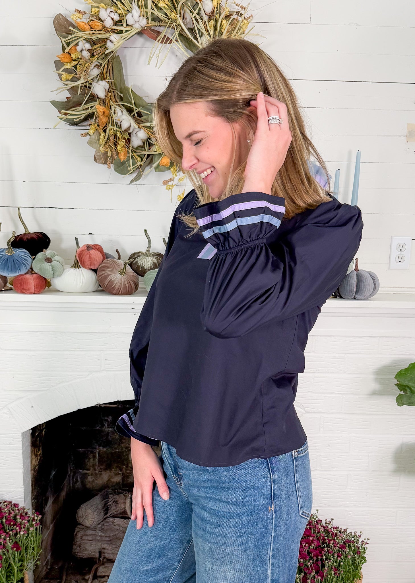 Kathleen Navy Top Jodifl