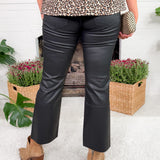 Kelsey Black Coated High Rise Raw Hem Jean KUT