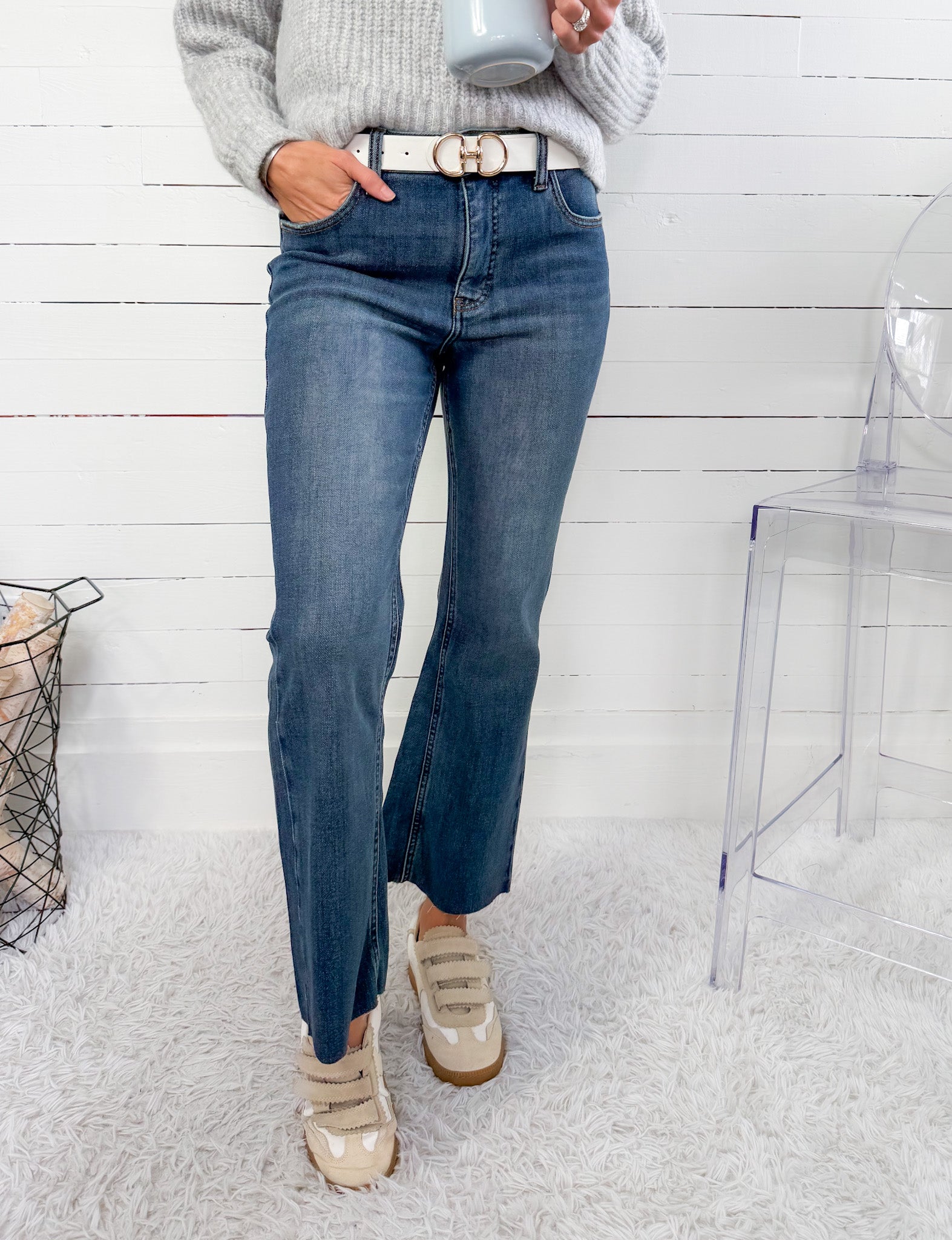 Kelsey Command High Rise Inset Ankle Flare Jean KUT