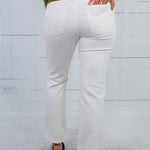 Kelsey Cream High Rise Inset Ankle Flare Jeans