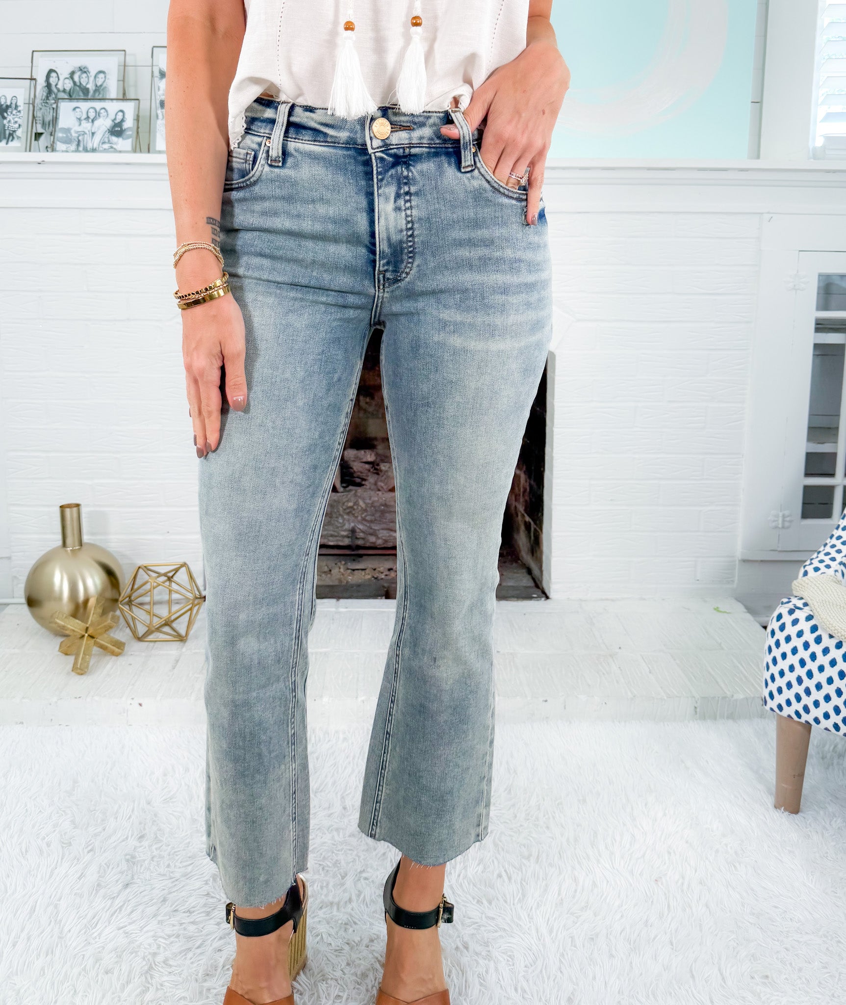 Kelsey Devotion High Rise Inset Ankle Flare Jean KUT